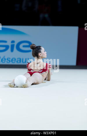 Ano Maria from Spain performs her ball routine during 2019 Grand Prix de Thiais Stock Photo