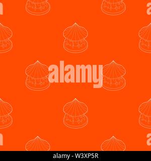Carousel with horses pattern vector orange Stock Vector