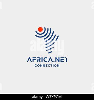 africa signal logo design vector internet wifi symbol icon illustration Stock Vector