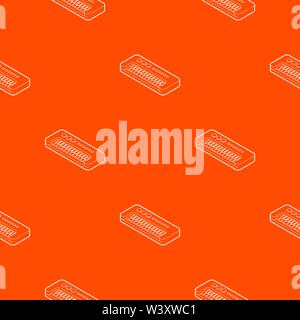 Toy synthesizer pattern vector orange Stock Vector