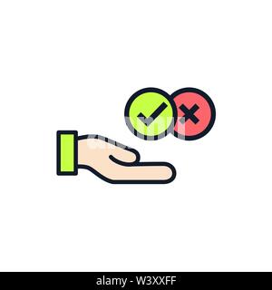 Positive & Negative, True or False Images or Plus and Minus Stock Vector