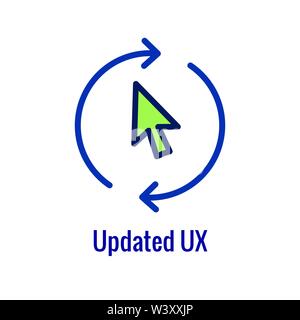 Website Update Icon - with some arrows thin line outline imagery Stock Vector