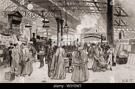 Victoria station, Manchester, England, UK, 19th century Stock Photo