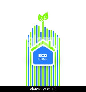 Cloud Computing, IoT, IIoT, Eco Green Home, Alternative Energy, Network Connections, Digital Data Exchange, Cooperation, IT or Technology Concept Stock Vector