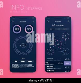 Mobile application interface. Ui design, stock vector Stock Vector