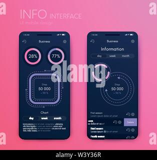 Mobile application interface. Ui design, stock vector Stock Vector