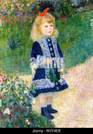 Pierre-Auguste Renoir painting, A Girl with a Watering Can, 1876 Stock Photo