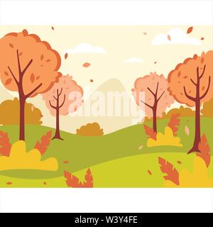 autumn landscape season Stock Vector