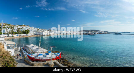 Harbour in Mykonos Town, Mykonos, Cyclade Islands, Greece Stock Photo