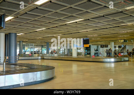 Marseille, France,  Empty baggage carousel at airport in a quiet area  with nobody Stock Photo