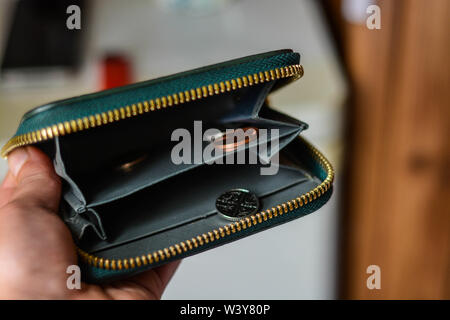 Close up of an empty wallet Stock Photo