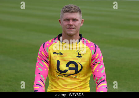 HARTLEPOOL, ENGLAND 13th July Ben Killip of Hartlepool United during the club's photoshoot at Victoria Park, Hartlepool on Saturday 13th July 2019 (Pic: Mark Fletcher | MI News) Stock Photo