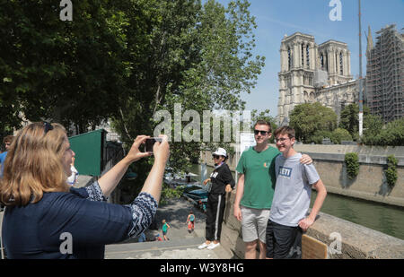 NOTRE-DAME CATHEDRAL ,THREE MONTHS AFTER THE FIRE Stock Photo