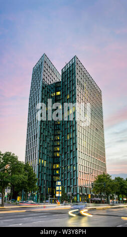 Tanzende TÃ¼rme (Dancing Towers) modern office building in St. Pauli neighborhood of central Hamburg, Germany Stock Photo