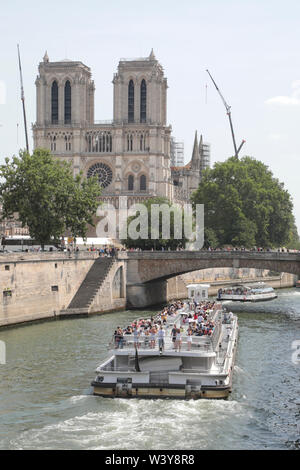 NOTRE-DAME CATHEDRAL ,THREE MONTHS AFTER THE FIRE Stock Photo