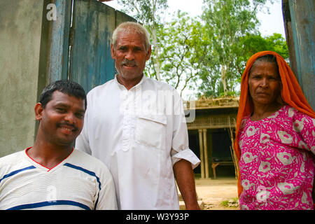 Amroha, Utar Pradesh, India - 2011: Unidentified Indian people from slums Stock Photo