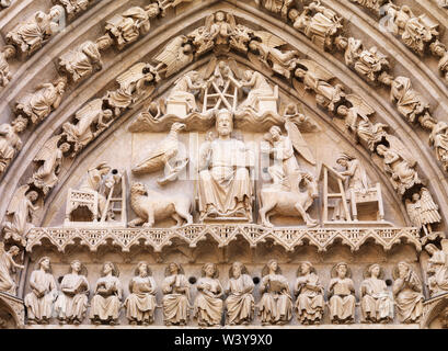 Spain, Castile and Leon, Burgos, detail of Saint Mary of Burgos, UNESCO World Heritage site Stock Photo