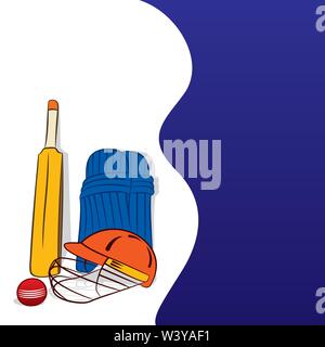 illustration of cricket sports item poster design Stock Vector