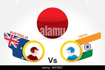 illustration of team playing cricket sports competition poster design Vector Stock Vector