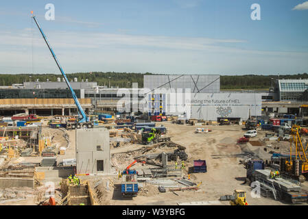 Vantaa, Finland June 12, 2019 - Helsinki-Vantaa Airport expansion construction site Stock Photo