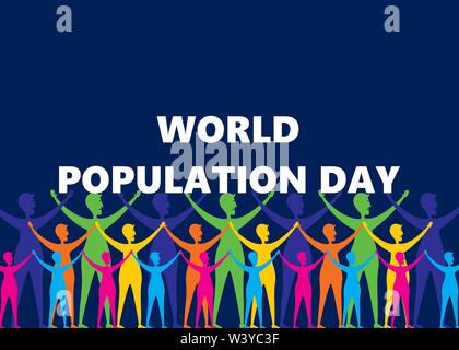 creative poster of world population day design Stock Vector