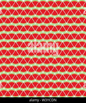 cut slice of red watermelon pattern background design Stock Vector