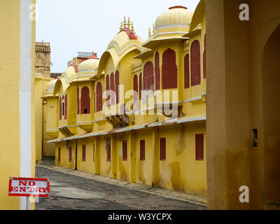 JAIPUR, INDIA - 2011: Chandra Mahal in City Palace on 2011 in Jaipur, India. Palace was the seat of the Maharaja of Jaipur, the head of the Kachwaha R Stock Photo