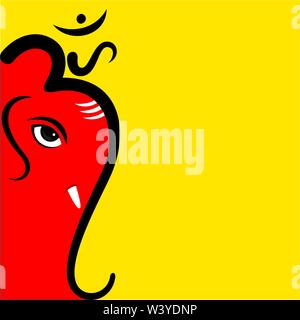 creative ganesha chaturthi or idol ganesha like om symbol design Stock Vector