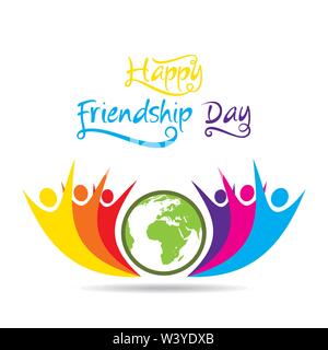 happy friendship day poster design, global friendship Stock Vector