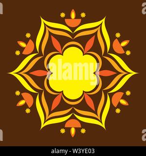creative celebrate diwali festival to draw rangoli design Stock Vector