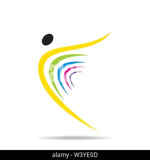 abstract girl flying design by brush stroke, butterfly Stock Vector