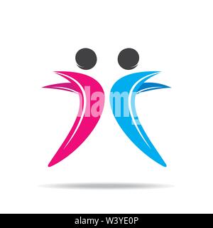 creative friends logo, friendship icon design Stock Vector