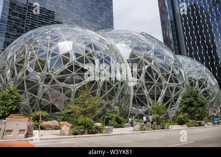 The Amazon Spheres, Amazon headquarters campus, Seattle, Washington, United States of America Stock Photo
