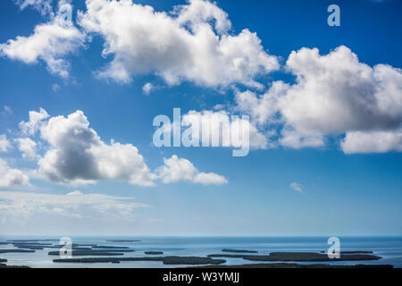 Aerial view of cloudscape at Ten Thousand Islands on the west coast of Florida off the Gulf of Mexico. Stock Photo