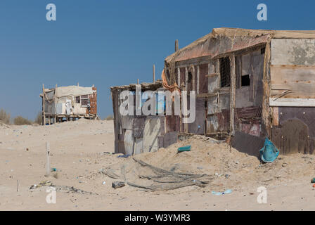 Fisher houses at arabic sea in southern oman Stock Photo