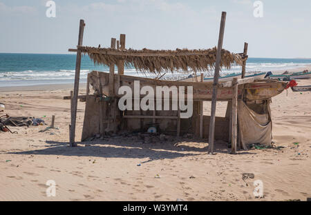 Fisher houses at arabic sea in southern oman Stock Photo