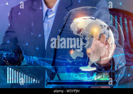 Financial business And the growth of world money. Stock Photo