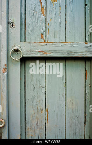 Grey Painted Wooden Door Stock Photo
