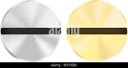 Screw heads. Slotted bolt Stock Vector