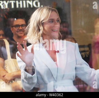 New York, USA. 18th July, 2019. NEW YORK, NY JULY 18: Diane Kruger at Extra to talk about her new project The Operative on July 18, 2019 in New York City. Credit: RW/MediaPunch Credit: MediaPunch Inc/Alamy Live News Stock Photo