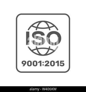 Symbol of ISO 9001 2015 certified. Vector Illustration. EPS 10. Stock Vector