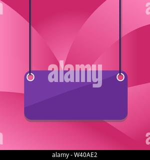 Board color background plank attached string panel rectangle empty surface Design business Empty template isolated Minimalist graphic layout template Stock Vector