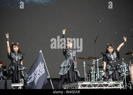 Pilton, UK. Sunday 30 June 2019.  Babymetal are a Japanese kawaii metal band  performs on the Other Stage of Glastonbury Festival at Worthy Farm in Worthy Farm in Pilton,© Jason Richardson / Alamy Live News Stock Photo