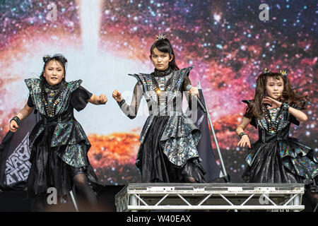 Pilton, UK. Sunday 30 June 2019.  Babymetal are a Japanese kawaii metal band  performs on the Other Stage of Glastonbury Festival at Worthy Farm in Worthy Farm in Pilton,© Jason Richardson / Alamy Live News Stock Photo