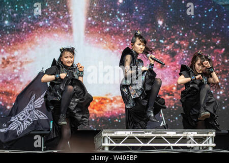 Pilton, UK. Sunday 30 June 2019.  Babymetal are a Japanese kawaii metal band  performs on the Other Stage of Glastonbury Festival at Worthy Farm in Worthy Farm in Pilton,© Jason Richardson / Alamy Live News Stock Photo