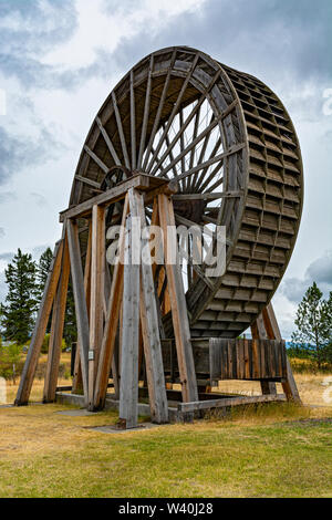 Canada, British Columbia, Fort Steele, restored Perry Creek Water Wheel Stock Photo