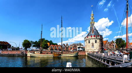 The Hoofdtoren (The Head Tower) in Hoorn, Netherlands, viewed from the waterfront Stock Photo