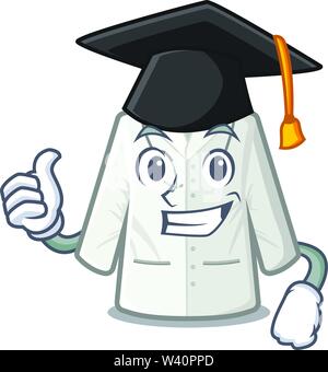 Graduation doctor coat isolated in the character vector illustration Stock Vector
