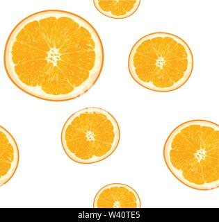 seamless orange fruit pattern vector illustrations Stock Vector