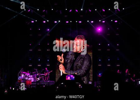 Torino, Italy. 18th July, 2019. Eros Ramazzotti performs live on stage during the music tour 2019 at the Stupinigi Sonic Park festival in Stupinigi. Credit: SOPA Images Limited/Alamy Live News Stock Photo
